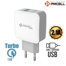 Carregador de Tomada 1 USB Turbo 730 15W 2.1A PMCELL HC-31